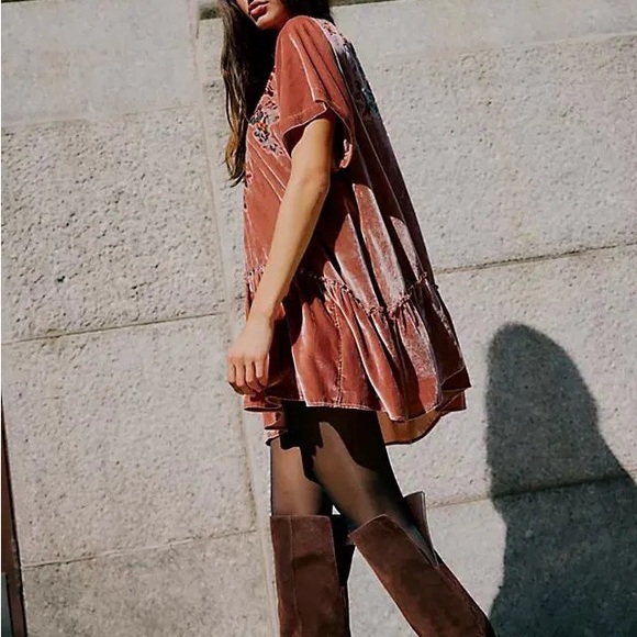 Free People Dresses & Skirts - NEW NWT Free People Sweet Echoes Mini Dress Cedar Wood M